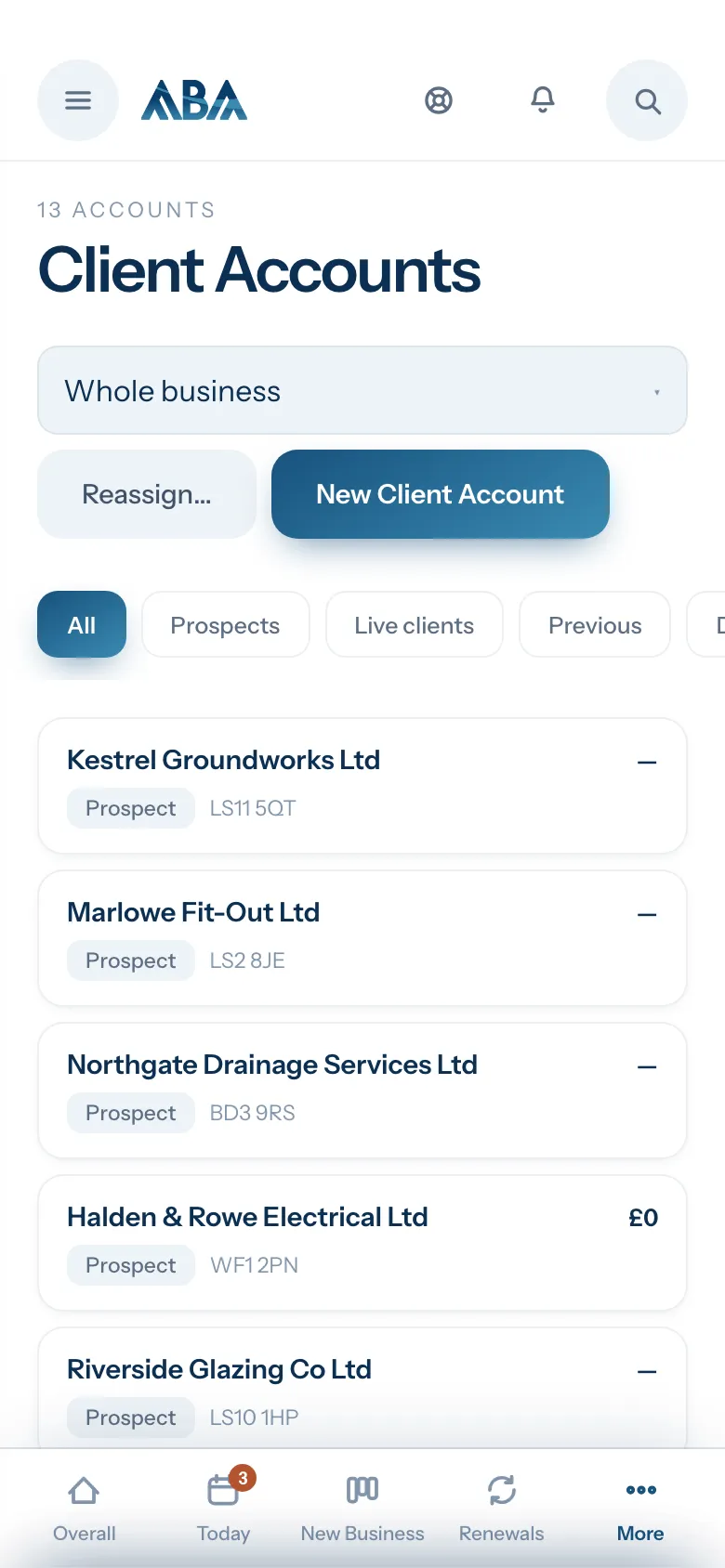 The same CRM on a phone.